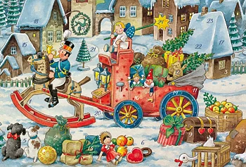 Adventskalenderkort - Leksaksvagnen