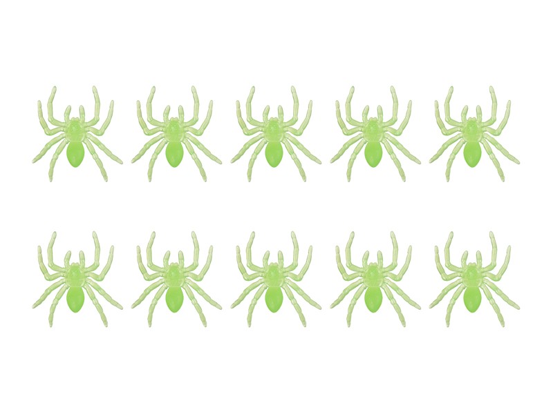 Små självlysande spindlar glow in the dark till Halloween