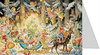 Advent Calendar Card - Elves and Angels Christmas Festival