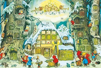 Adventskalenderkort - Änglamusik i byn