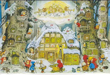 Adventskalenderkort - Änglamusik i byn