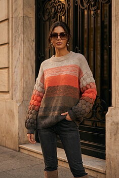 Knit sweater orange