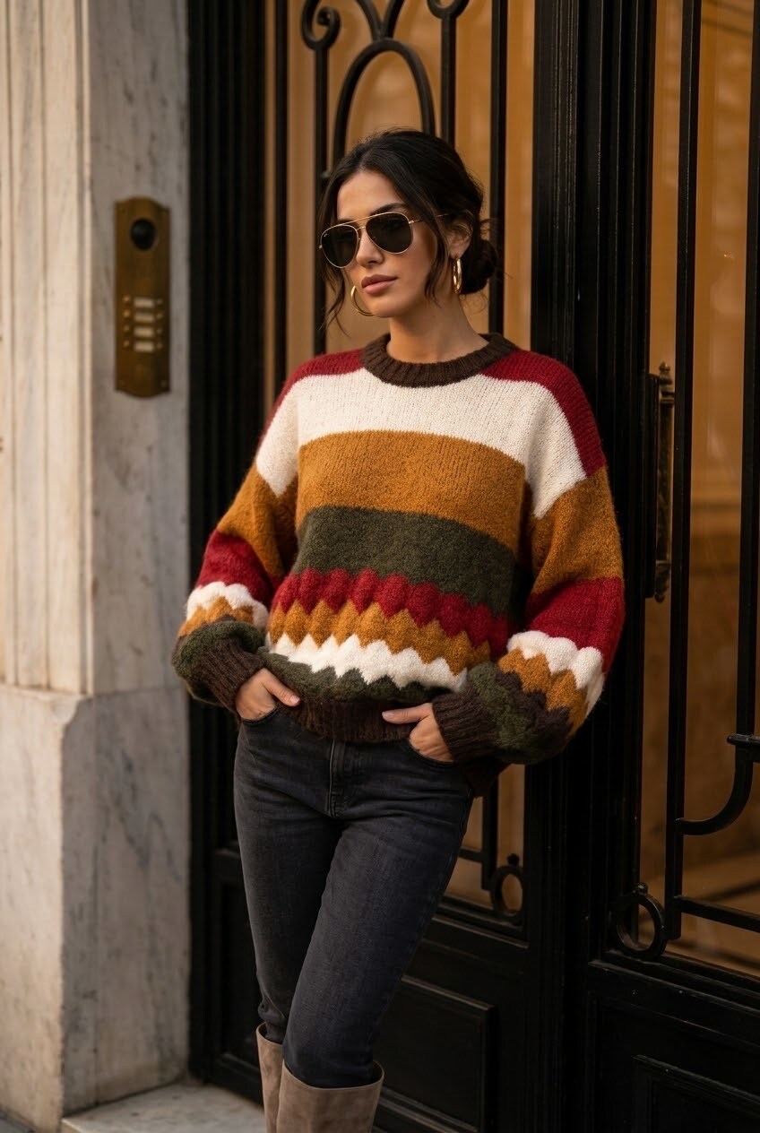 Knit sweater olive