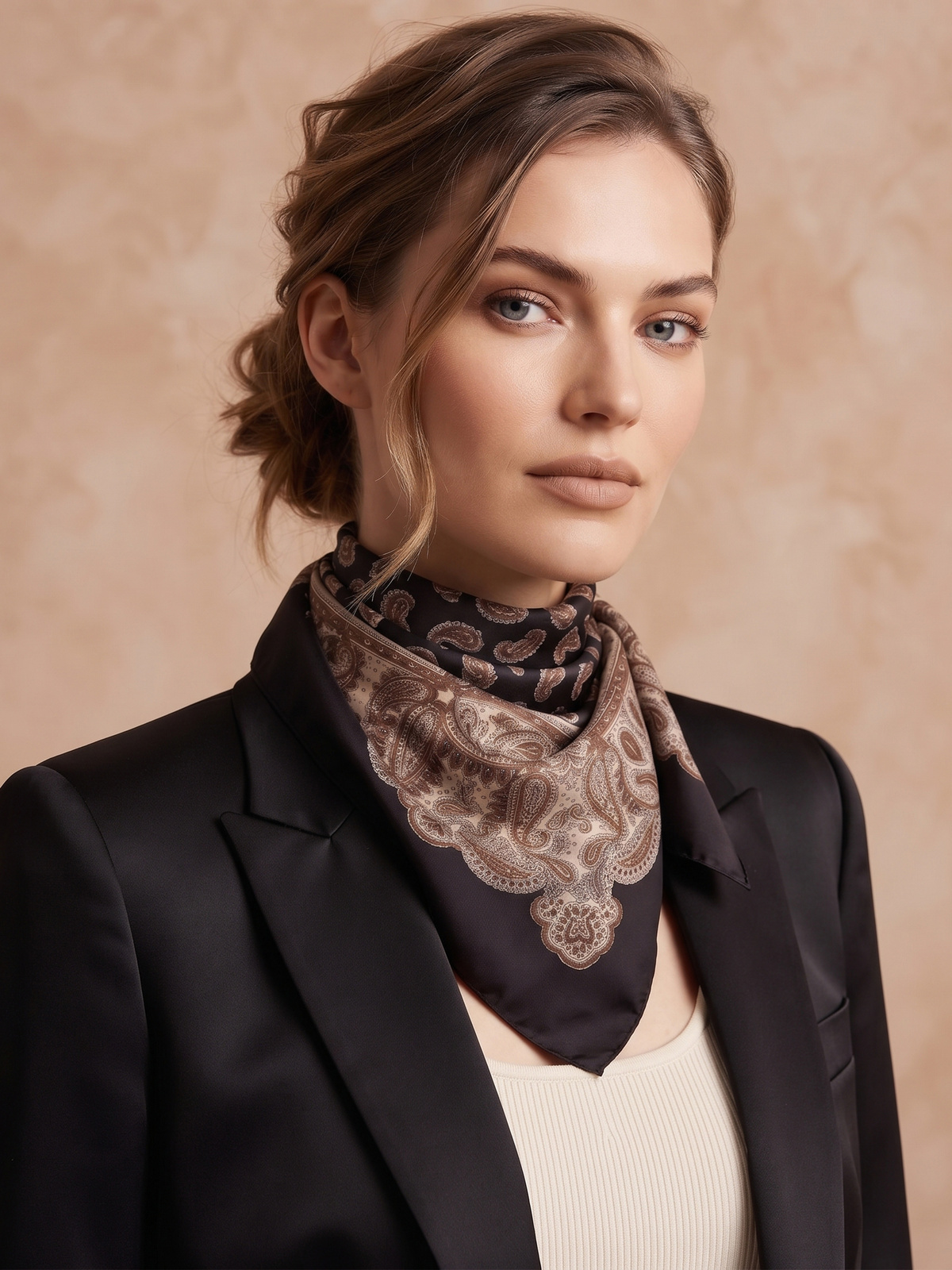 Scarf mini paisley black