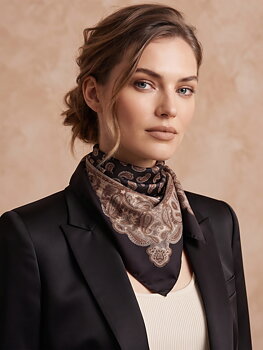 Scarf mini paisley black