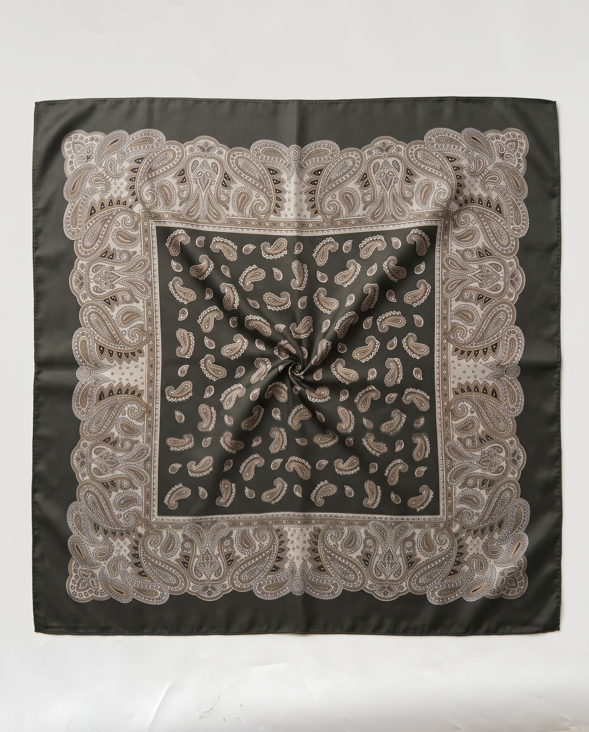 Scarf mini paisley khaki - 2