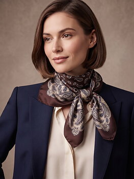 Scarf mini paisley brown