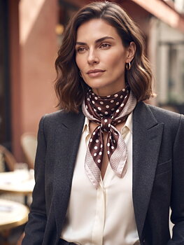 Scarf mini polkadot brown