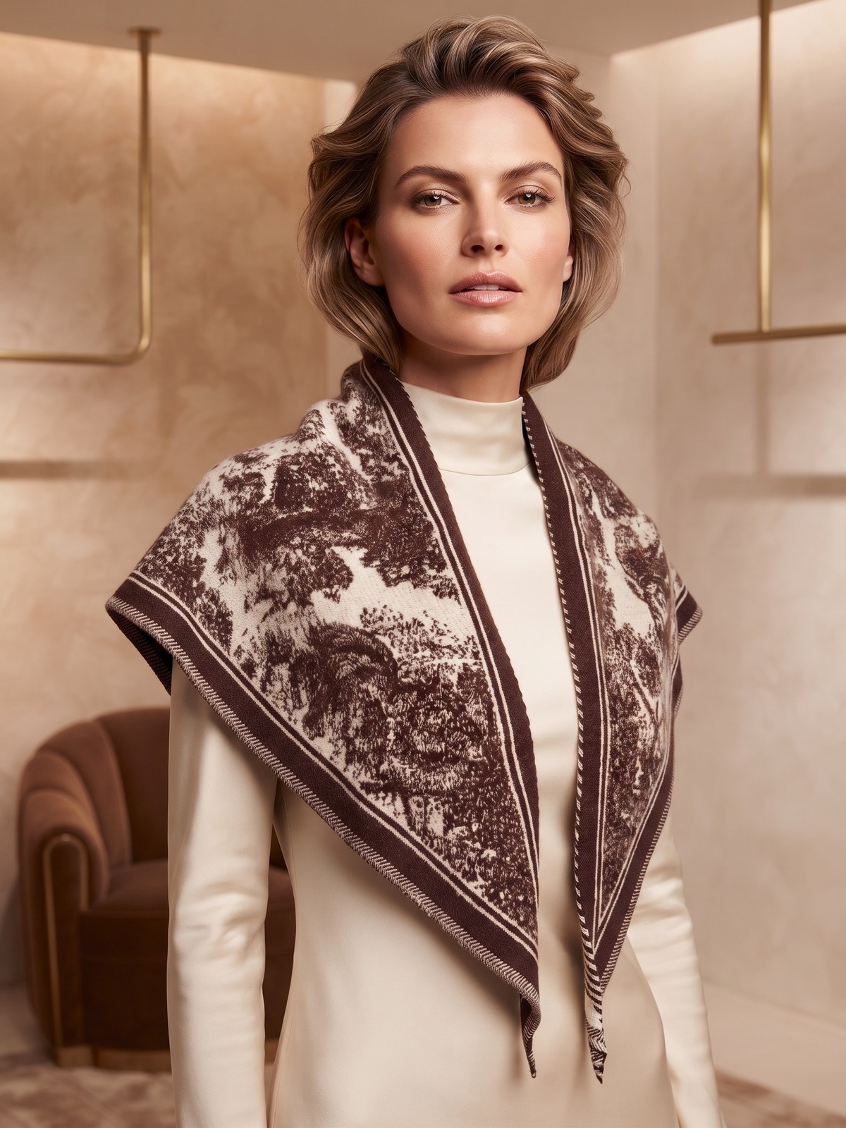 Scarf triangle brown - 2