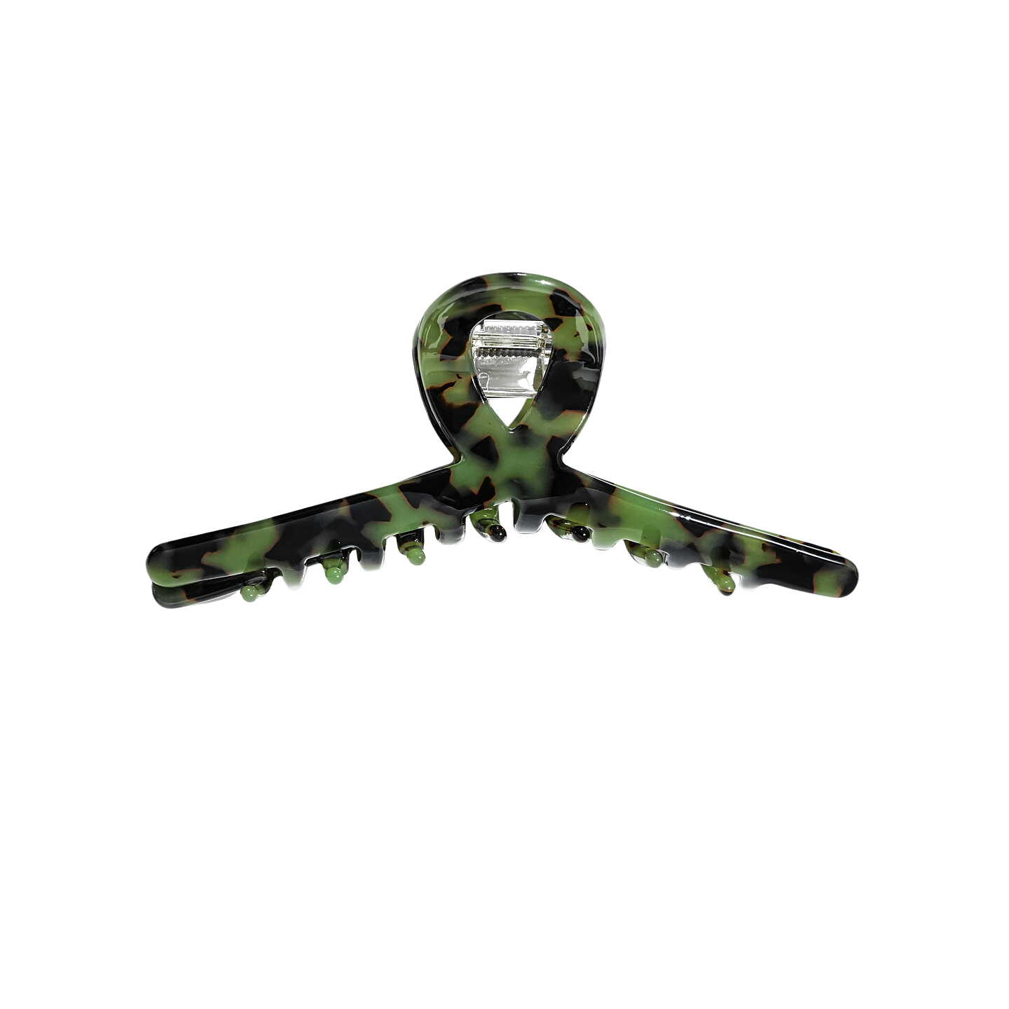 Hair claw slim green turtle