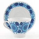 ライヤ・ウオシッキネン  Johannaシリーズ  青/ターコイズの花のコーヒーカップ  10cm  1968年  [サンプル画像]