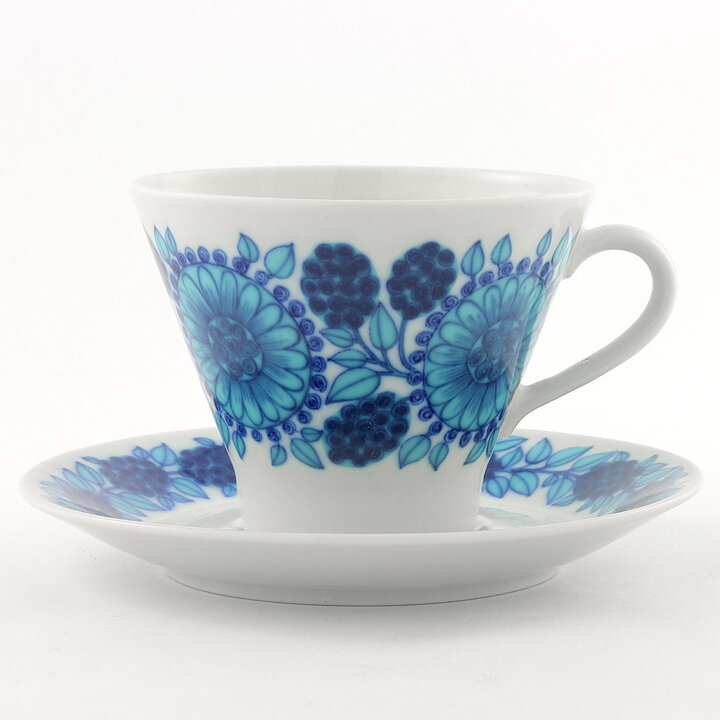 ライヤ・ウオシッキネン  Johannaシリーズ  青/ターコイズの花のコーヒーカップ  10cm  1968年  [サンプル画像]