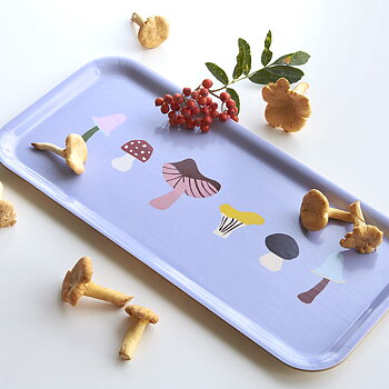 'Mushroom Family'  Bricka - 32x15 cm - Dove