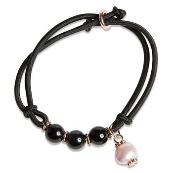 Pearls for Girls elastisk hårsnodd med svarta pärlor