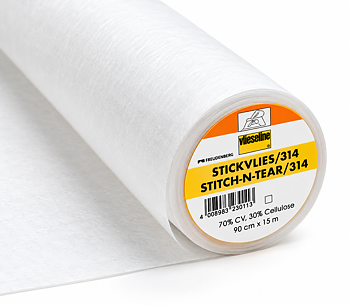 Vliesline  Stickvlies ''Stitch-N-Tear'' 25m (hel rulle)