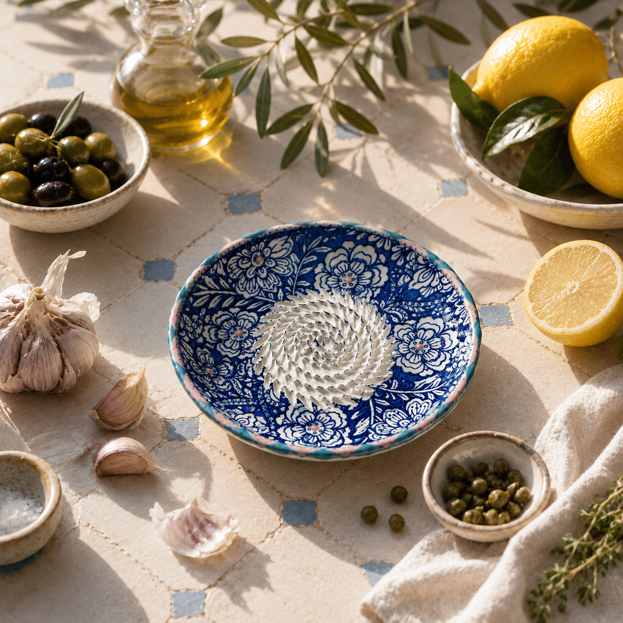 Grater plate blue