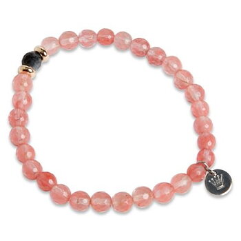 Pearls for Girls armband rosa jade och agat svart