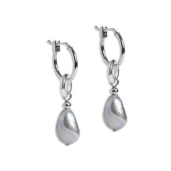 Pearls for Girls örhängen med grå sötvattenspärla