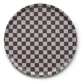 Olive  CHECKER  Rund Bricka - 45 cm