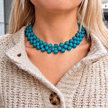 IAMLUND Kaskad halsband teal