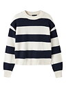 NLFBYNTHE STRIPE LS SHORT KNIT NOOS Dark Sapphire White