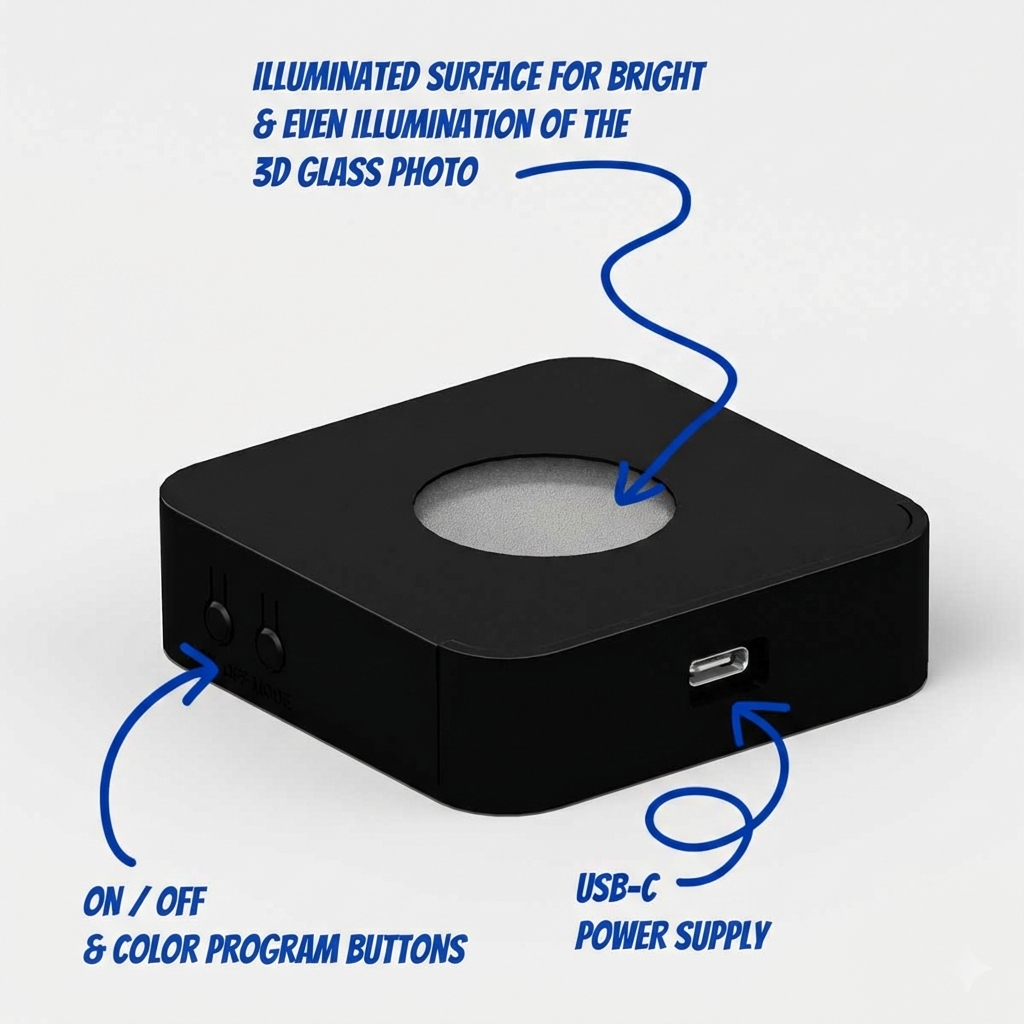 LED Lighting with Adjustable Color and Dimming, Size S (7 × 7 × 2 cm) - 4