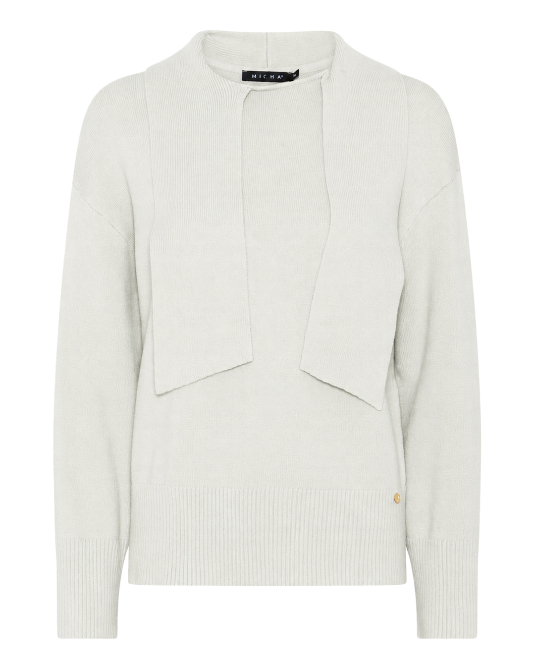 Jumper med knutkrage offwhite
