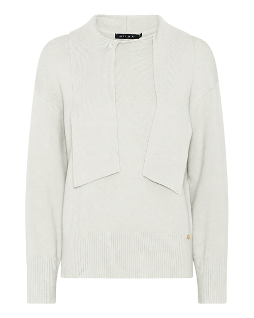 Jumper med knutkrage offwhite