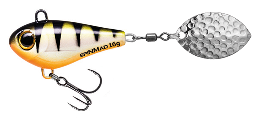 SpinMad Jigmaster 16 g är ett kompakt och effektivt spinnertail med tydlig gång och bra vibrationer i vattnet. Perfekt för aktivt fiske efter abborre, gädda och asp.