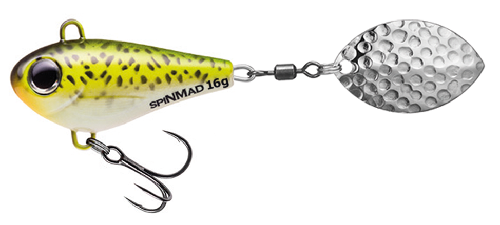 SpinMad Jigmaster 16 g är ett kompakt och effektivt spinnertail med tydlig gång och bra vibrationer i vattnet. Perfekt för aktivt fiske efter abborre, gädda och asp.