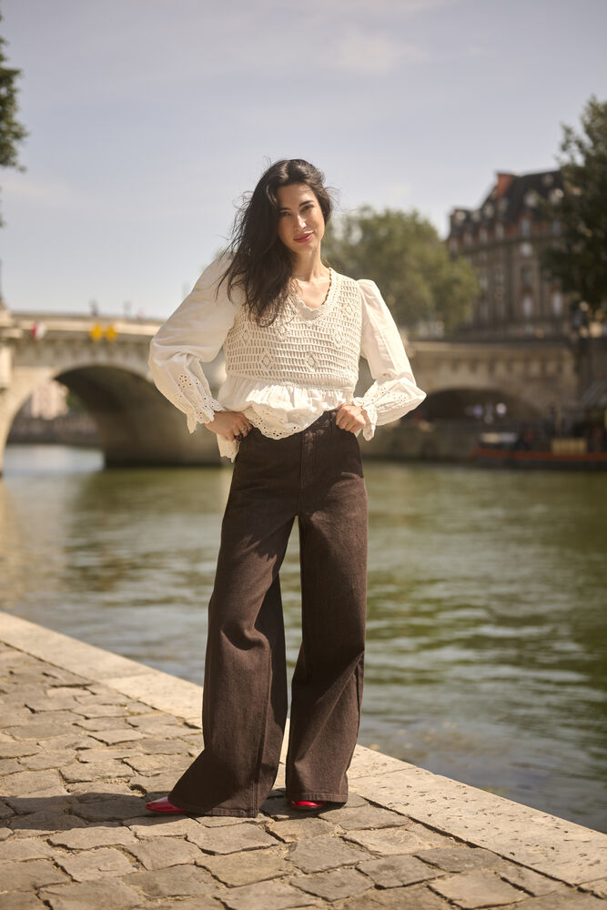 Cream Visti Colored Denim Pant  - 3