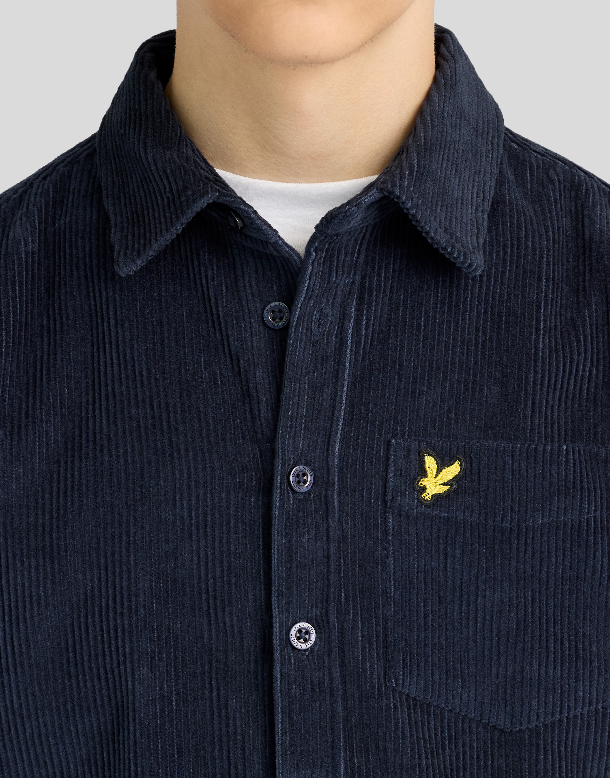 Cord Long Sleeve Shirt Dark Navy - 5