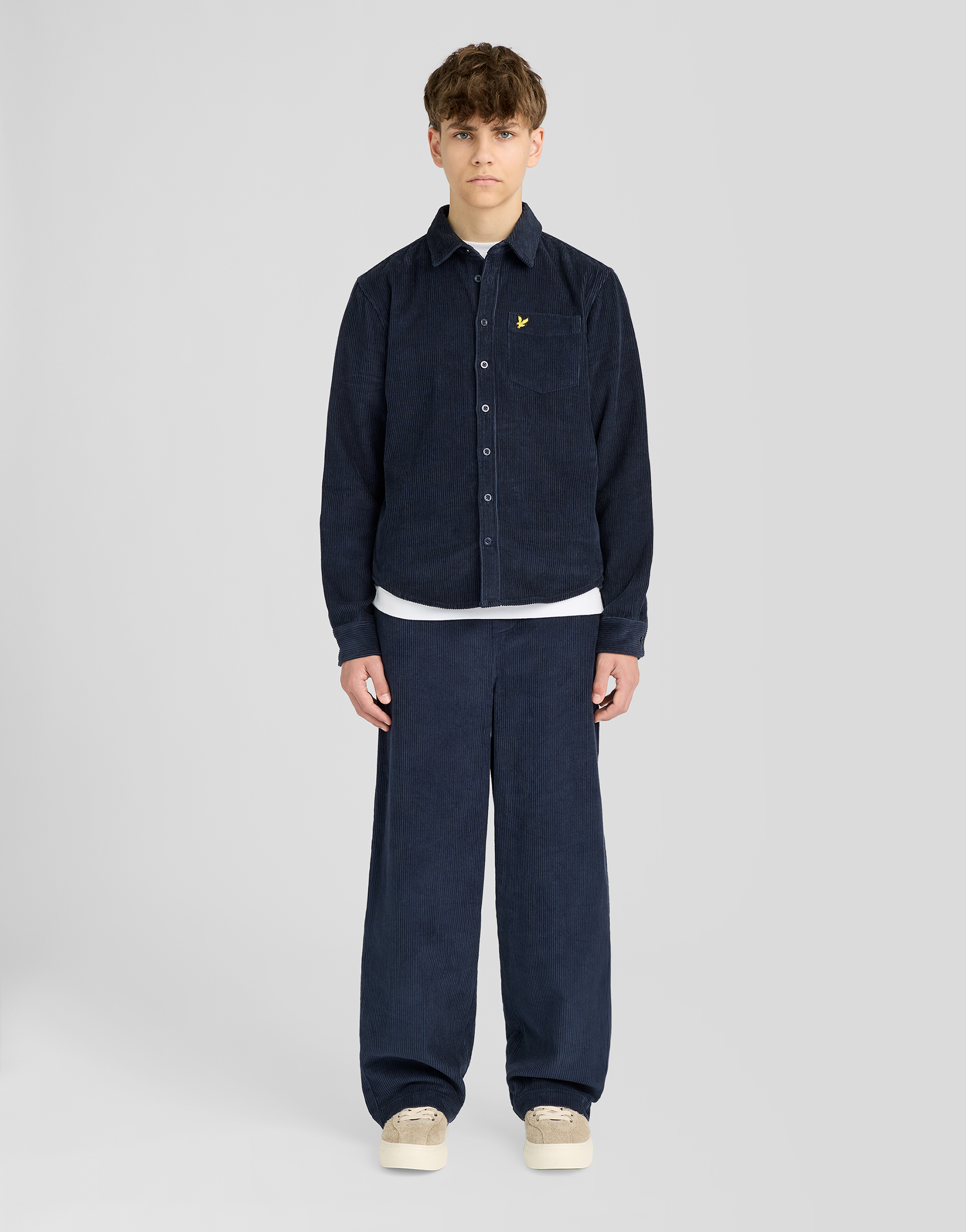 Cord Long Sleeve Shirt Dark Navy - 4