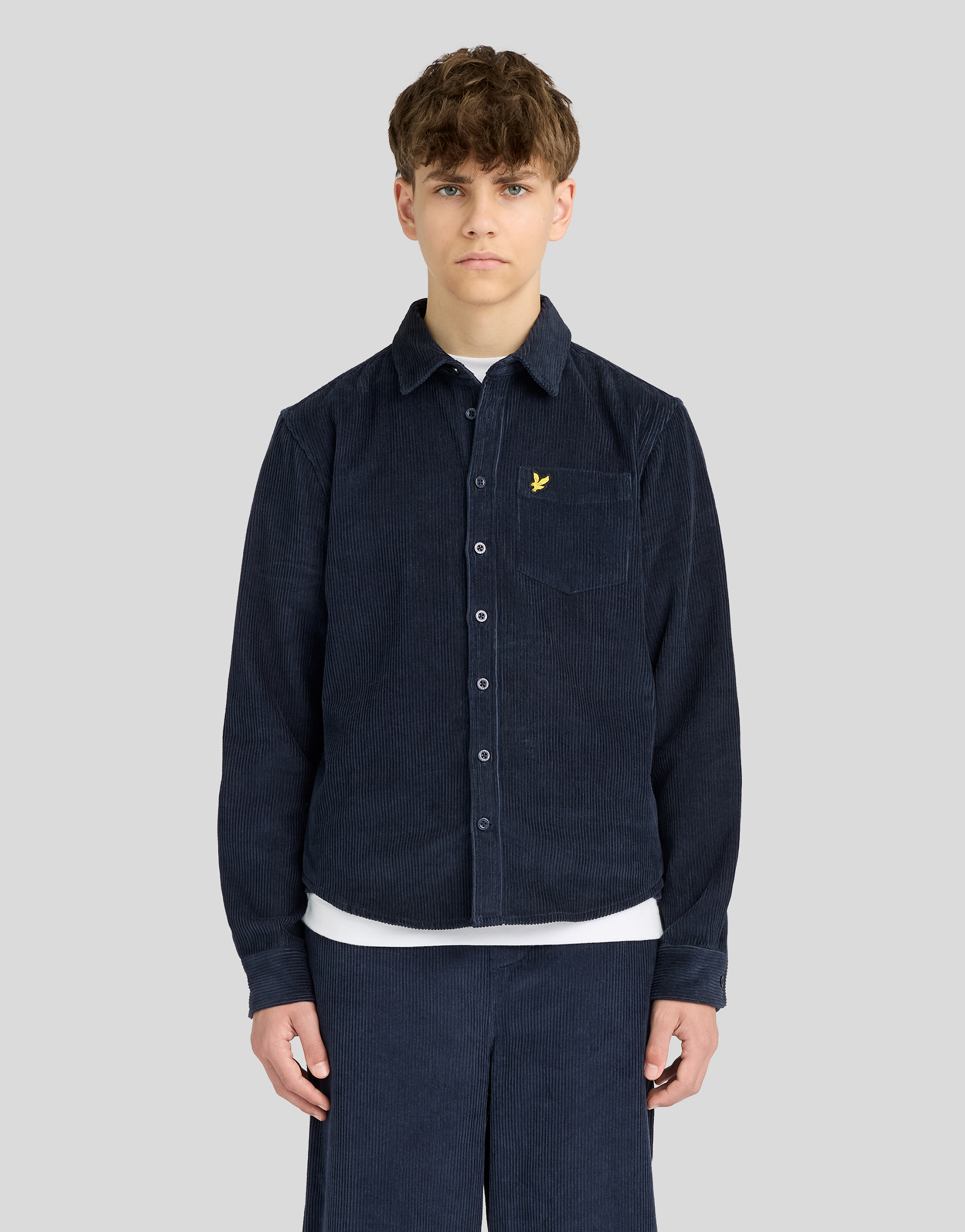 Cord Long Sleeve Shirt Dark Navy - 3