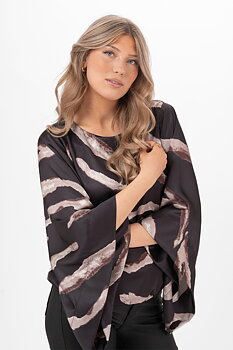 Capri Collection Hera Blouse Black/Sand/Coffee