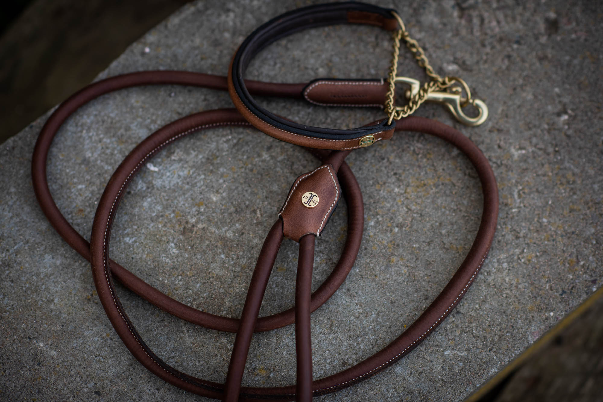 Jacson Asti Hundhalsband Halvstryp Brun  - 7