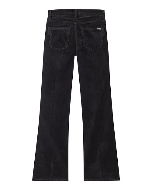 Sammetsbyxa Paris flared carbon svart - 2
