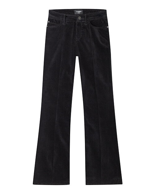 Sammetsbyxa Paris flared carbon svart
