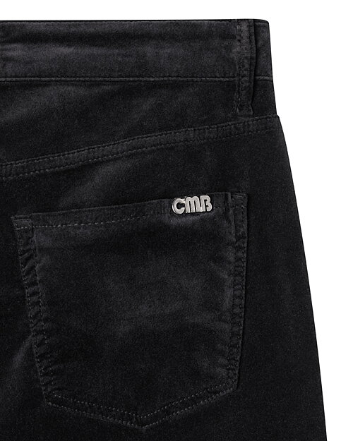 Sammetsbyxa Paris flared carbon svart - 3