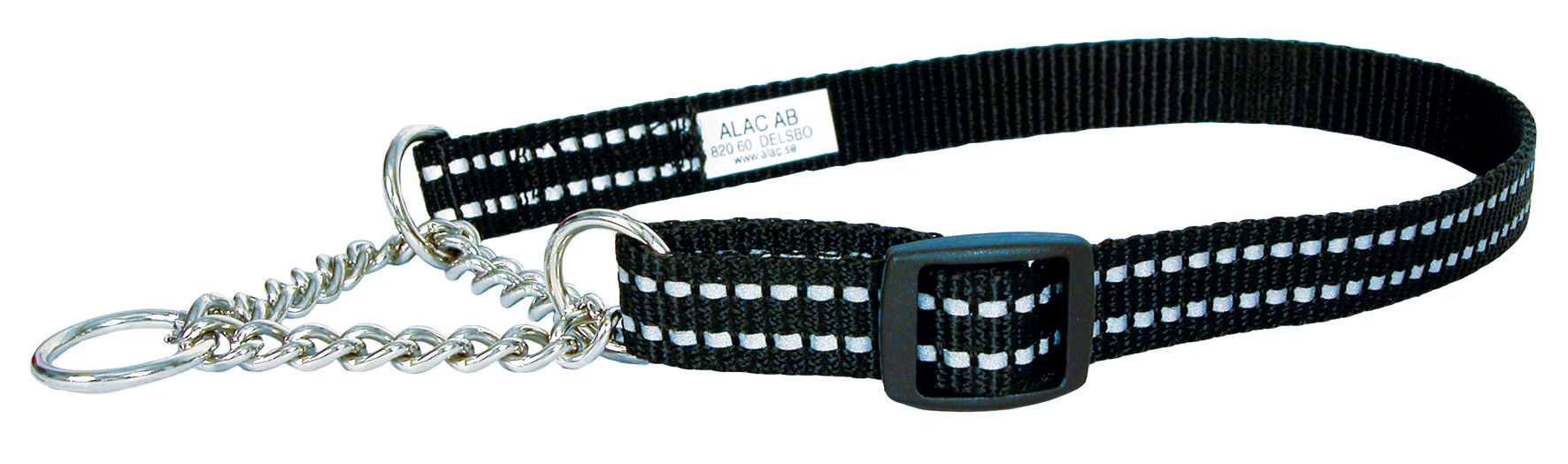 Alac Hundhalsband Halvstryp Large 60cm Svart