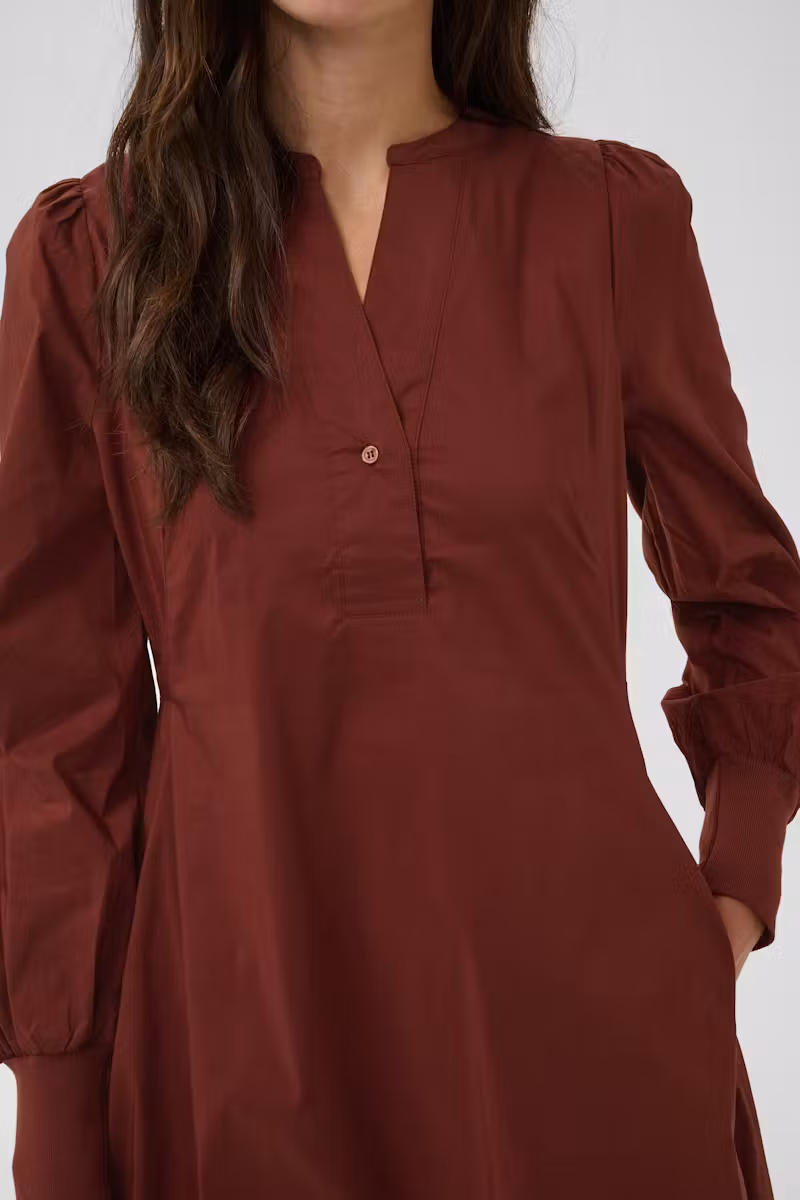 Culture  Antoinett Rib Dress  Chocolate Truffle - 2