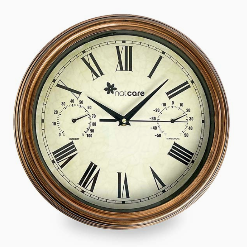 Klocka med termometer & hygrometer CLOMET