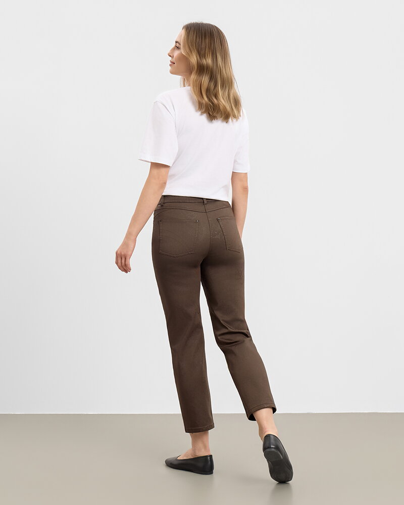 Mirakelbyxa Hannah regular kort blommig brun