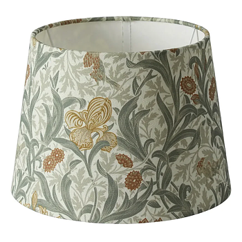 Lampskärm Qvist – Rund i Morris mönster IRIS BEIGE Ø22 H16
