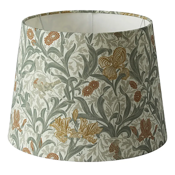 Lampskärm Qvist – Rund i Morris mönster IRIS BEIGE Ø27 H20