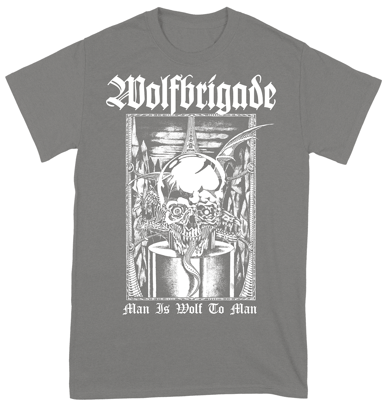 WOLFBRIGADE - Man is Wolf To Man GRÅ T-shirt (PRE-ORDER)