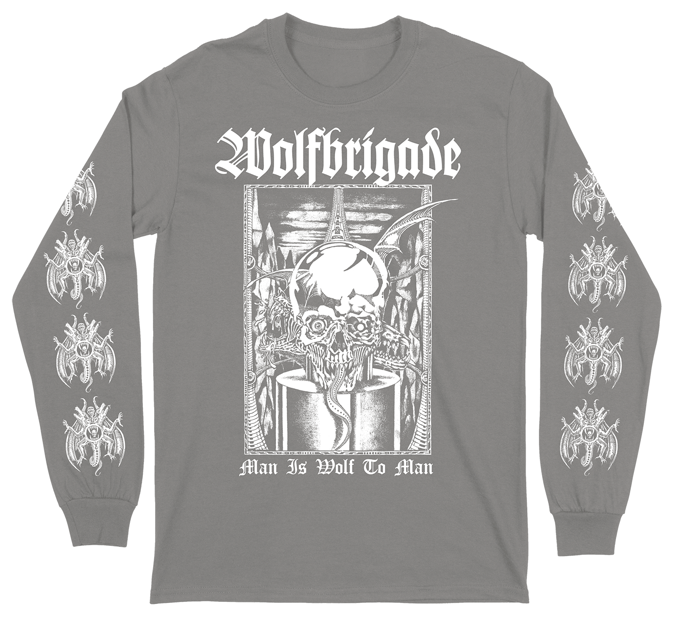 WOLFBRIGADE - Man is Wolf To Man GRÅ Longsleeve (PRE-ORDER)
