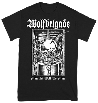 WOLFBRIGADE - Man is Wolf To Man SVART T-shirt (PRE-ORDER)