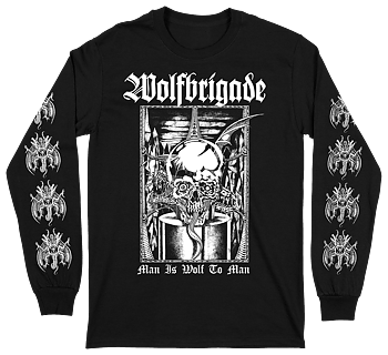 WOLFBRIGADE - Man is Wolf To Man SVART Longsleeve (PRE-ORDER)