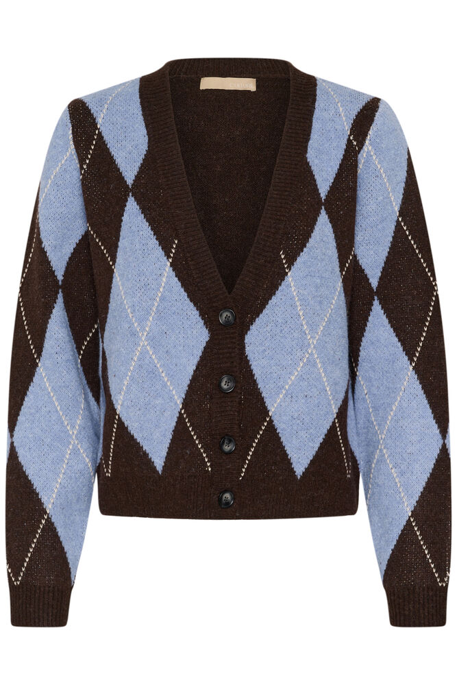 Argyle cardigan blue/brown - 5